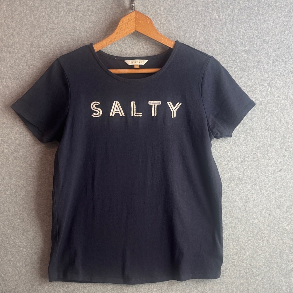 DownEast Navy 'Salty' Short Sleeve Tee size XS